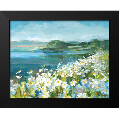 Wild Daisy Bay Black Modern Wood Framed Art Print by Nai, Danhui