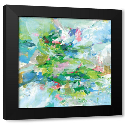 Exuding Summer Black Modern Wood Framed Art Print by Nai, Danhui