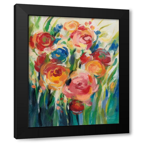 Bright Bloom I Black Modern Wood Framed Art Print by Vassileva, Silvia