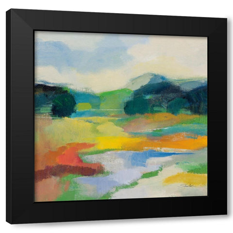 Lush Green I Black Modern Wood Framed Art Print with Double Matting by Vassileva, Silvia