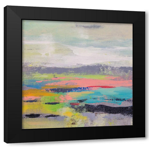 Blooming Field I Black Modern Wood Framed Art Print with Double Matting by Vassileva, Silvia