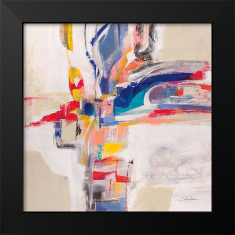 Summer Pinwheel Black Modern Wood Framed Art Print by Vassileva, Silvia