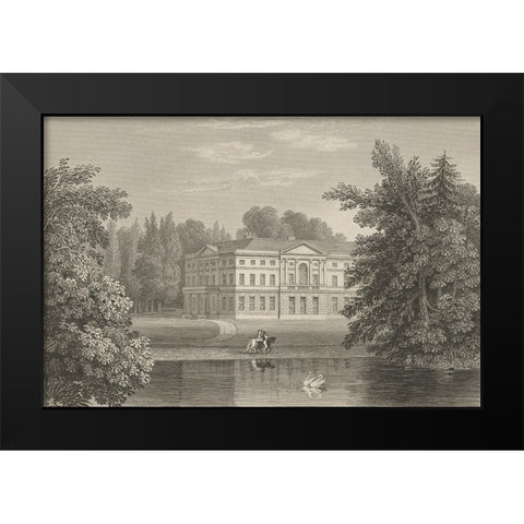 Busbridge Estate Drawing II Black Modern Wood Framed Art Print by Wild Apple Portfolio