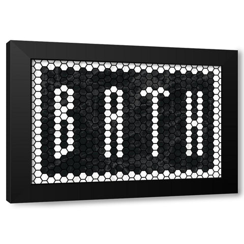 Bath Tiles Inverted Black Modern Wood Framed Art Print with Double Matting by Wild Apple Portfolio