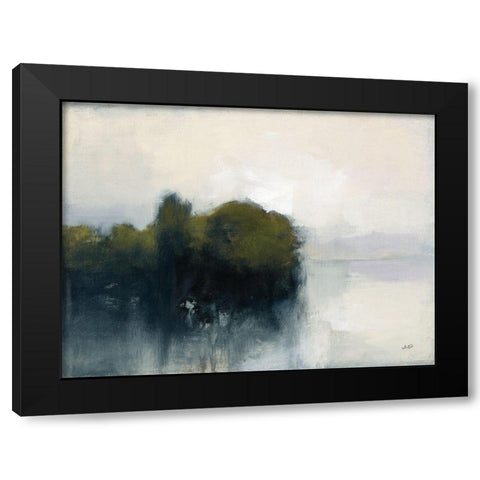 Murmuring Shore Olive Green Black Modern Wood Framed Art Print with Double Matting by Purinton, Julia