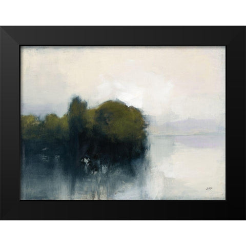 Murmuring Shore Olive Green Black Modern Wood Framed Art Print by Purinton, Julia