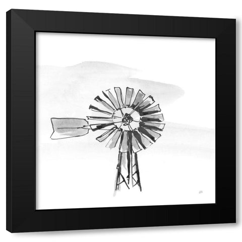Windmill VI BW Black Modern Wood Framed Art Print by Paschke, Chris