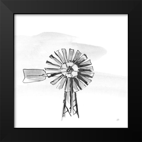 Windmill VI BW Black Modern Wood Framed Art Print by Paschke, Chris