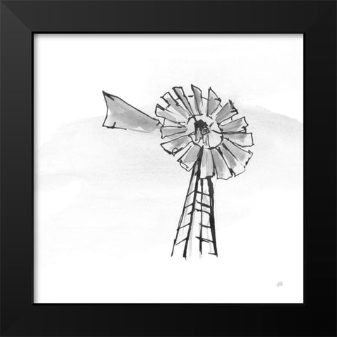 Windmill VII BW Black Modern Wood Framed Art Print by Paschke, Chris