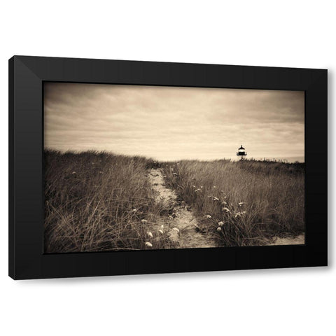 Nantucket Light Sepia Black Modern Wood Framed Art Print with Double Matting by Aledanda