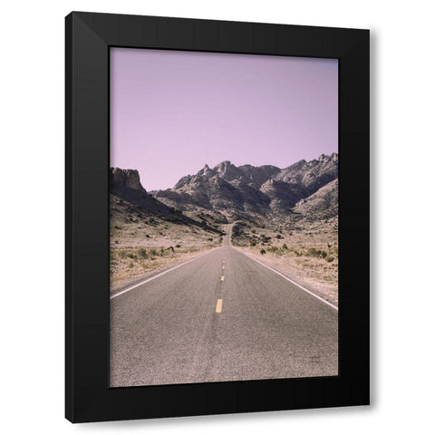 Road to Old West Purple Black Modern Wood Framed Art Print by Larson, Nathan