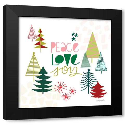 Peace Love Joy II Black Modern Wood Framed Art Print by Warrick, Cheryl