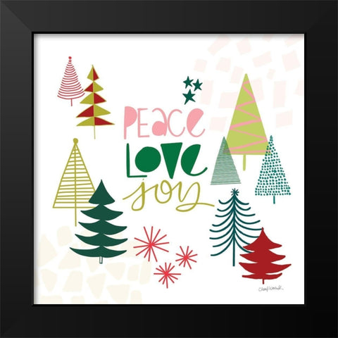 Peace Love Joy II Black Modern Wood Framed Art Print by Warrick, Cheryl
