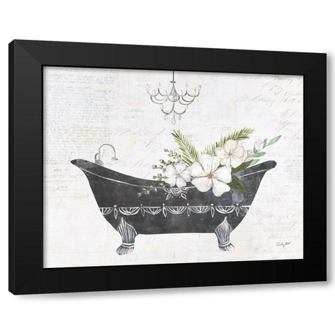 Floral Bath I Flipped Black Modern Wood Framed Art Print by Prahl, Courtney