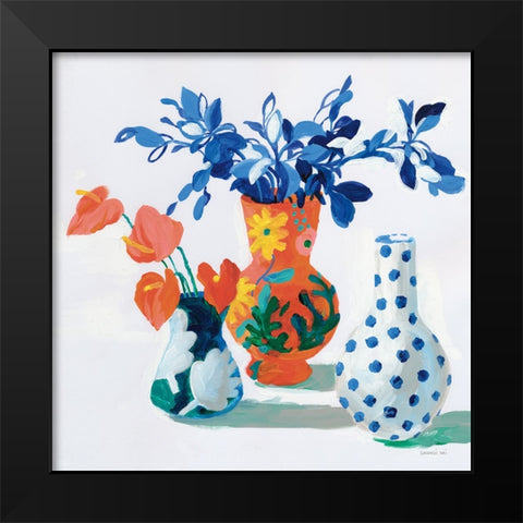 Bungalow Vases Black Modern Wood Framed Art Print by Nai, Danhui