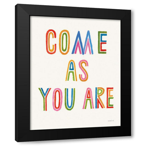 Come As You Are Black Modern Wood Framed Art Print by Nai, Danhui