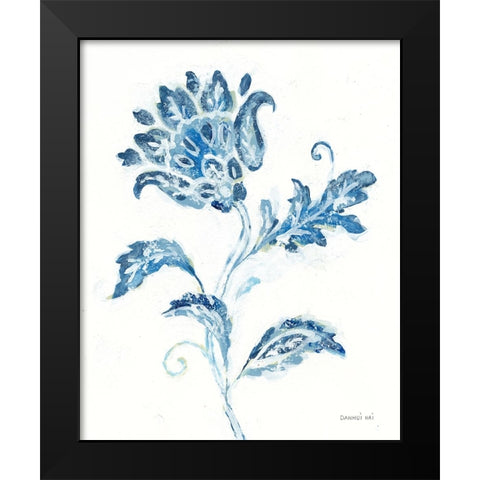 Exotic Elegance Floral II Black Modern Wood Framed Art Print by Nai, Danhui