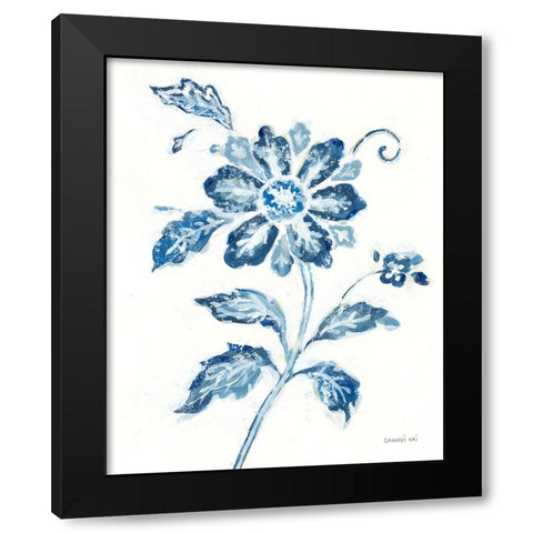 Exotic Elegance Floral IV Black Modern Wood Framed Art Print with Double Matting by Nai, Danhui