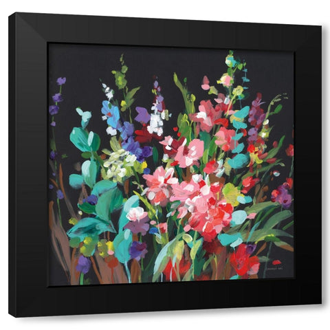 Brightness Flowering Black Modern Wood Framed Art Print by Nai, Danhui