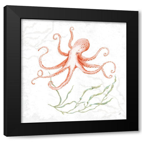 Delicate Sea V Red Black Modern Wood Framed Art Print with Double Matting by Brissonnet, Daphne