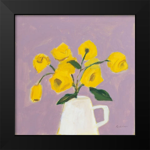 Sweet Yellow Black Modern Wood Framed Art Print by Munger, Pamela