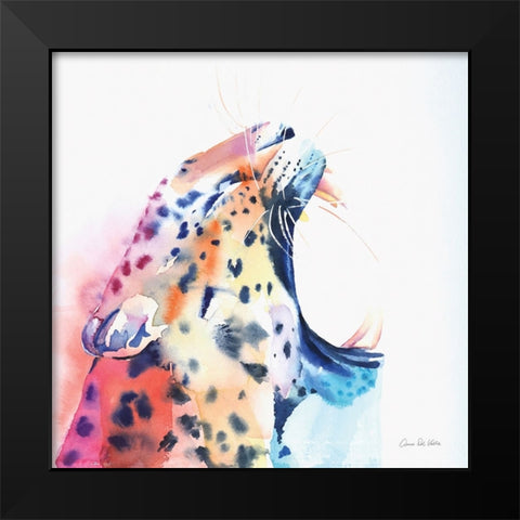 Wild Leopard Black Modern Wood Framed Art Print by Del Valle, Aimee