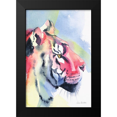 Tiger Portrait Black Modern Wood Framed Art Print by Del Valle, Aimee