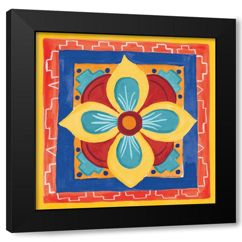Mucho Caliente VI Yellow Black Modern Wood Framed Art Print with Double Matting by Zaman, Farida