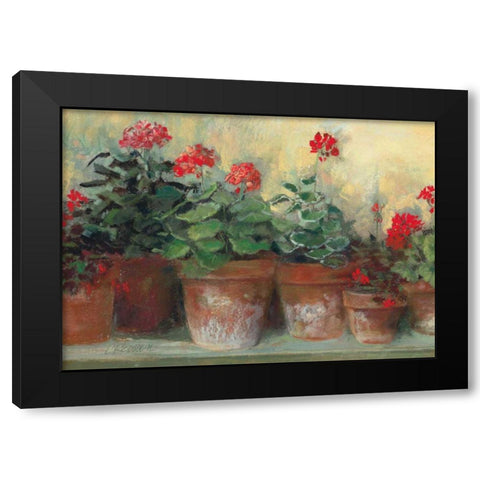 Kathleens Geraniums Crop Black Modern Wood Framed Art Print by Rowan, Carol