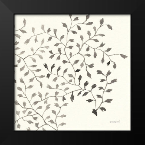 Ink Leaf III Black Modern Wood Framed Art Print by Nai, Danhui