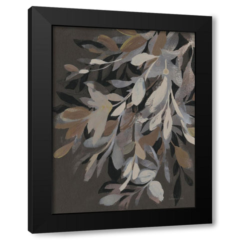 Lively Branches Black Modern Wood Framed Art Print with Double Matting by Nai, Danhui