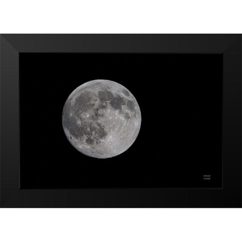 Spring Moon Black Modern Wood Framed Art Print by Larson, Nathan