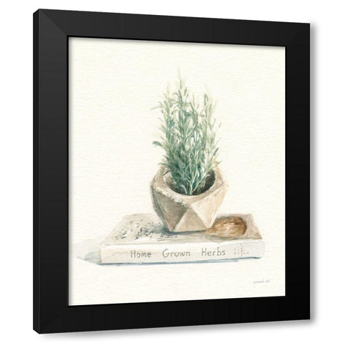 Grown at Home I Cream Black Modern Wood Framed Art Print with Double Matting by Nai, Danhui