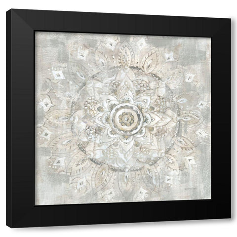 Medallion of Light Neutral Black Modern Wood Framed Art Print by Nai, Danhui