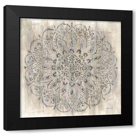 Concentric Black Modern Wood Framed Art Print by Nai, Danhui