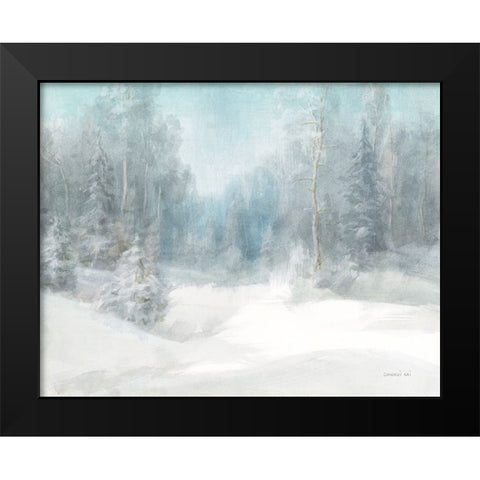 Peaceful Winter Black Modern Wood Framed Art Print by Nai, Danhui