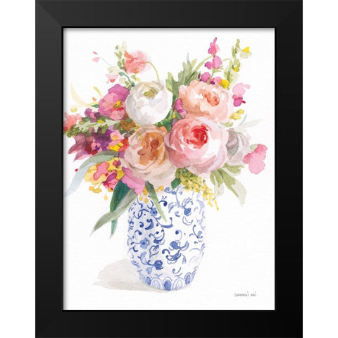 Sunday Bouquet I Black Modern Wood Framed Art Print by Nai, Danhui