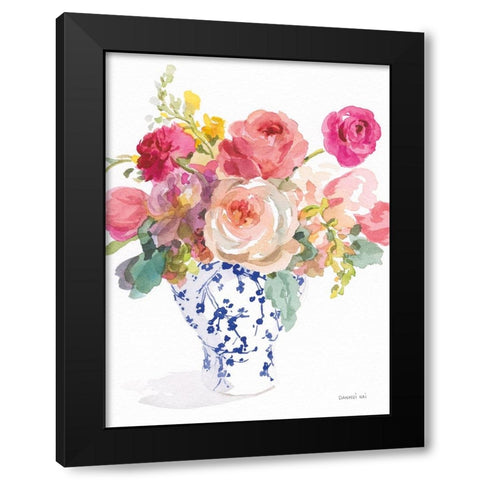 Sunday Bouquet II Black Modern Wood Framed Art Print by Nai, Danhui