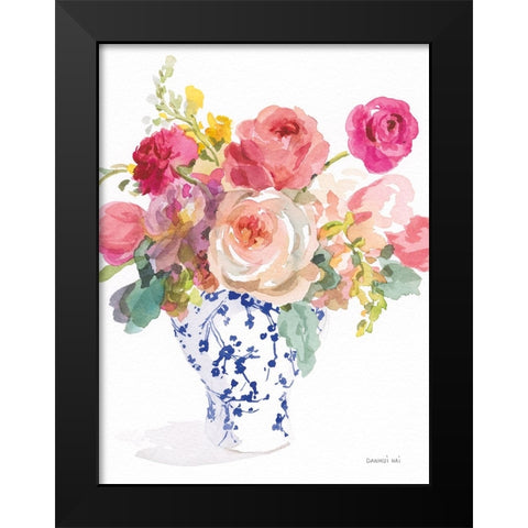 Sunday Bouquet II Black Modern Wood Framed Art Print by Nai, Danhui