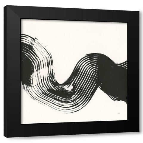 Brushed V Black Modern Wood Framed Art Print with Double Matting by Paschke, Chris