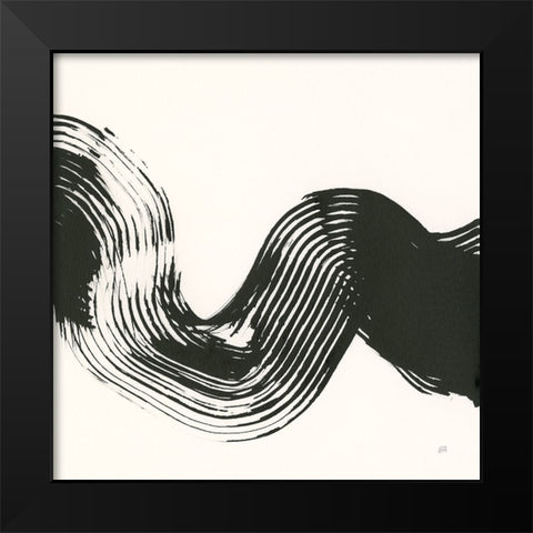 Brushed V Black Modern Wood Framed Art Print by Paschke, Chris