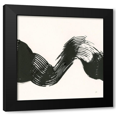 Brushed VI Black Modern Wood Framed Art Print with Double Matting by Paschke, Chris