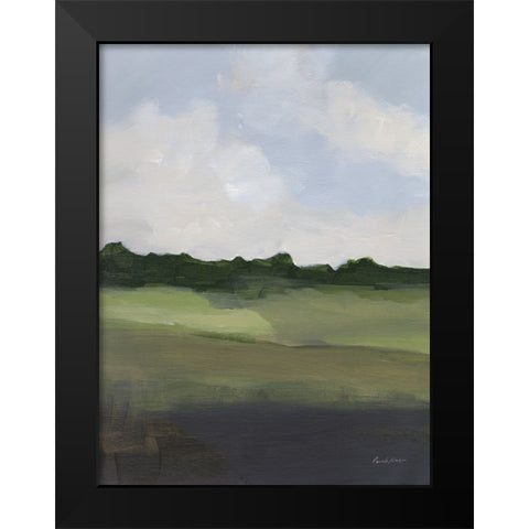 Green Hillside Black Modern Wood Framed Art Print by Munger, Pamela