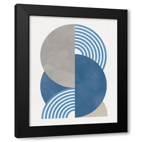 Deco Glam I Blue Black Modern Wood Framed Art Print by Hershey, Moira