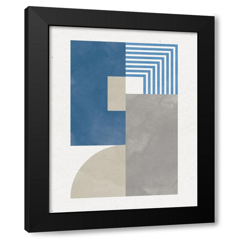 Deco Glam II Blue Black Modern Wood Framed Art Print by Hershey, Moira