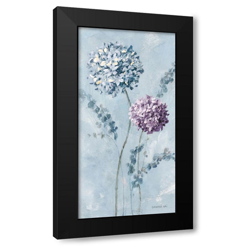 Airy Blooms II Purple Black Modern Wood Framed Art Print with Double Matting by Nai, Danhui