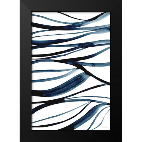 Threads of Blue II Black Modern Wood Framed Art Print by Charro, Mercedes Lopez