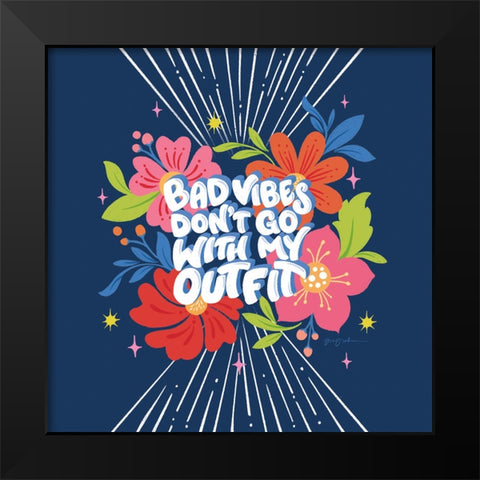 Bad Vibes I Bright Sq Black Modern Wood Framed Art Print by Graham, Gia