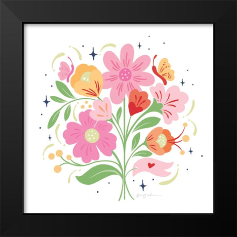 Bold Bright Bouquet I Black Modern Wood Framed Art Print by Graham, Gia