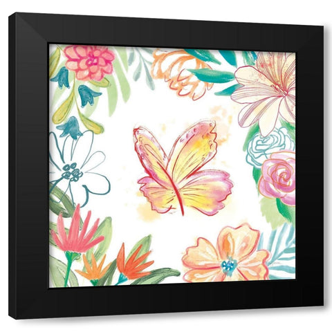 Flower Fun IV Black Modern Wood Framed Art Print with Double Matting by Urban, Mary